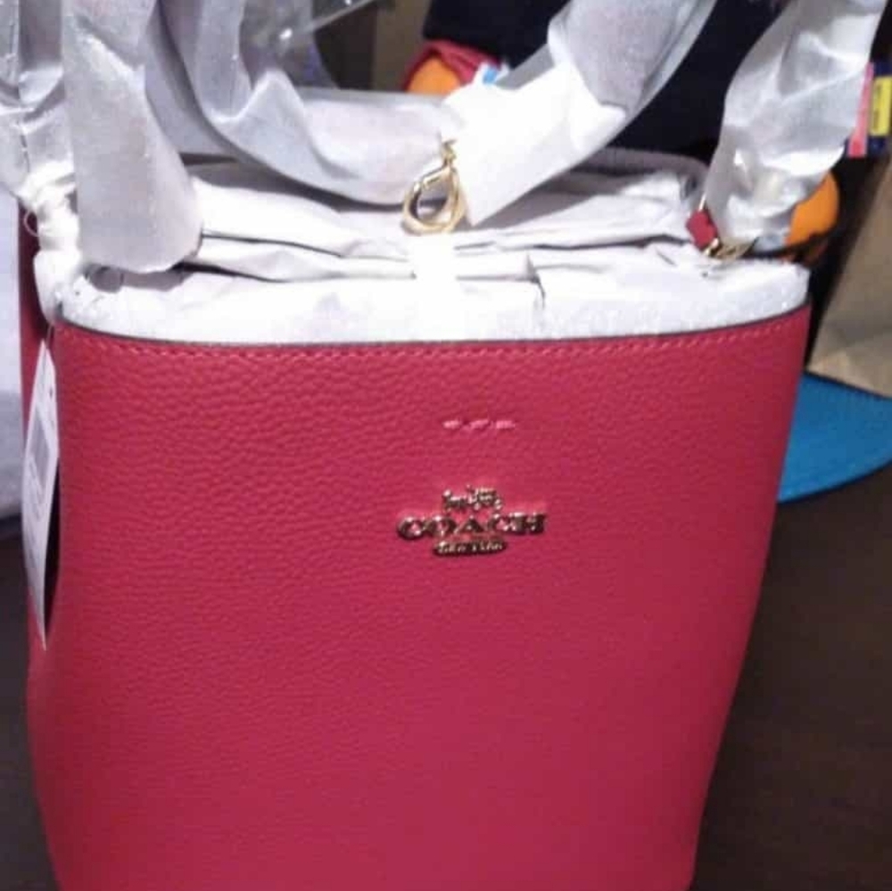 Brand new coach red bucket bag